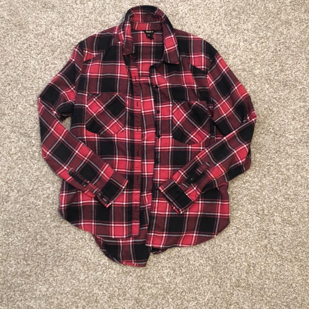 Cute Red and Black Long Sleeve Flannel